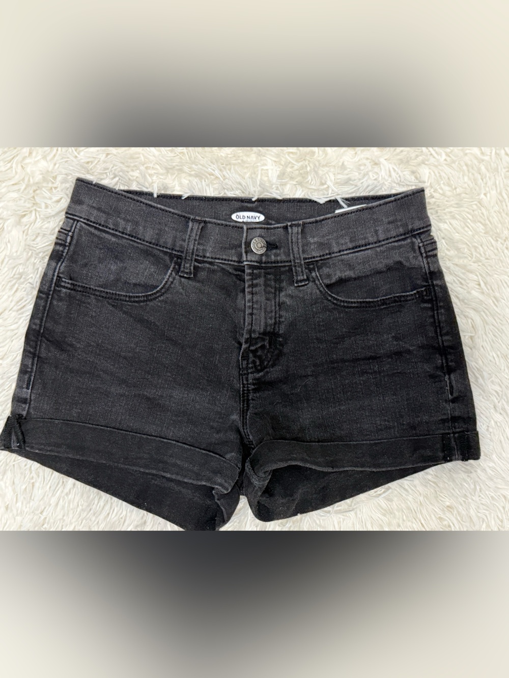 Old Navy Charcoal Black Denim Shorts with Branded Button‎